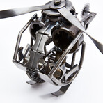 Helicopter Upcycled Auto Part Sculpture
