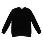 Linen Crew Neck Sweater // Black (XL)