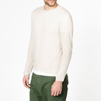 Linen Crew Neck Sweater // Beige (M)