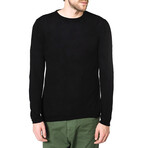 Linen Crew Neck Sweater // Black (S)