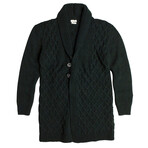 Two Button Shawl Collar Cardigan // Forest Green (M)
