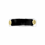 18k Gold + Sterling Silver + Onyx Ring // Ring Size: 10