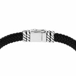 Sterling Silver + Leather Bracelet // 8"
