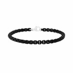Black Plated Sterling Silver Link Bracelet I // 8.5"