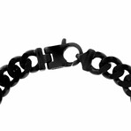 Black Plated Sterling Silver Link Bracelet II // 8.5"