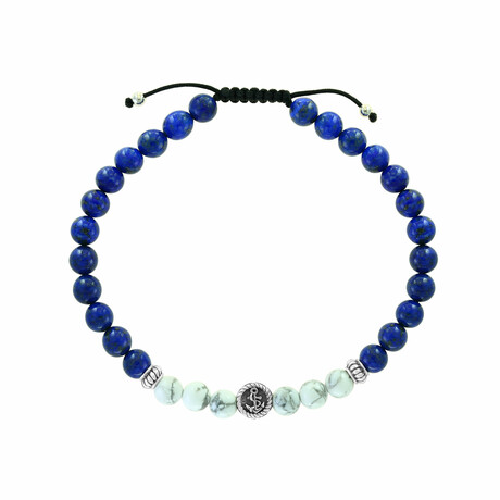 Sterling Silver + Lapis Lazuli Bracelet // 8"
