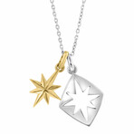 Sterling Silver + 14k Gold Pendant Necklace // 18"