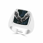 Sterling Silver + Pietersite Eagle Ring // Ring Size: 10