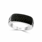 Sterling Silver + Black Sapphire Ring // Ring Size: 10