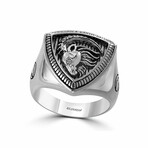 Sterling Silver Caprigorn Signet Ring // Ring Size: 10