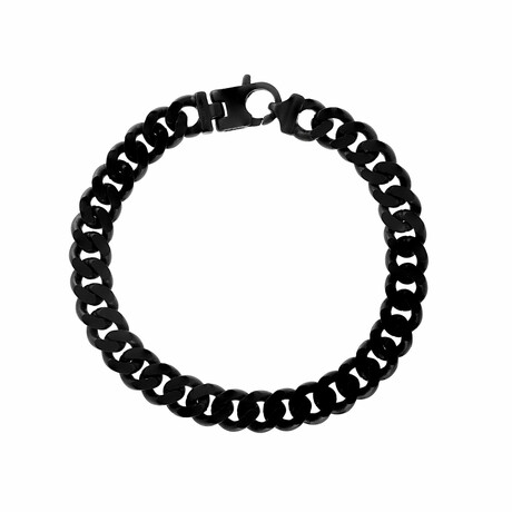 Black Plated Sterling Silver Link Bracelet II // 8.5"