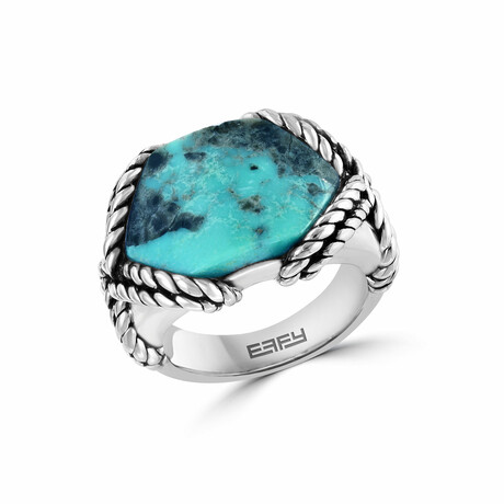Sterling Silver + Turquoise Ring // Ring Size: 10