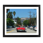Convertible Driving To Hollywood Sign (Black Frame)