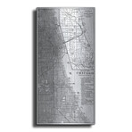 Tinted Map of Chicago (24"H x 12"W x 0.13"D)