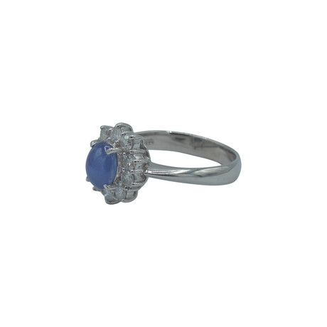 Platinum Star Sapphire + Diamond Ring // Ring Size: 5 // Pre-Owned