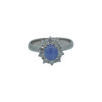 Platinum Star Sapphire + Diamond Ring // Ring Size: 5 // Pre-Owned