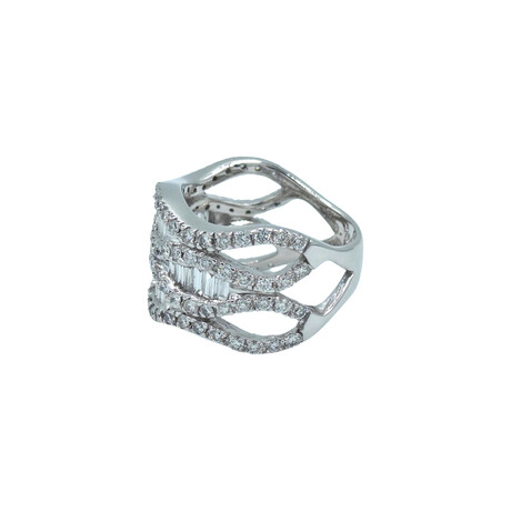 18K White Gold Diamond Caged Ring // Ring Size: 6 // Pre-Owned