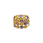 18K Yellow Gold Sapphire Triple-Band Ring // Ring Size: 7.25 // Pre-Owned
