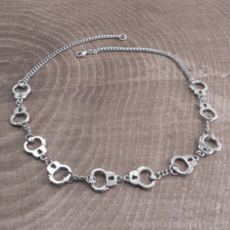Mini Handcuff Chain Adjustable Necklace // 18"