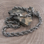 Double Rope Distressed Knight Hack Chain (8" Bracelet)