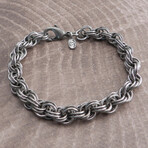 Double Rope Distressed Knight Hack Chain (8" Bracelet)