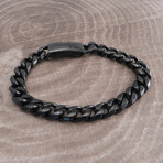 Stainless Steel Cuban Black Leash Magnetic Chan Bracelet // 9mm