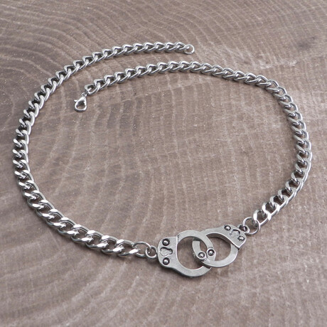 Curb Chain Handcuff Necklace // 20"