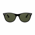Unisex Wayfarer II Classic Square Phantos Polarized Sunglasses // Black + Green