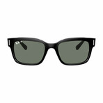 Men's Square Polarized Sunglasses // Black + Green