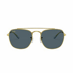 Unisex Legend Square Sunglasses // Gold + Dark Blue
