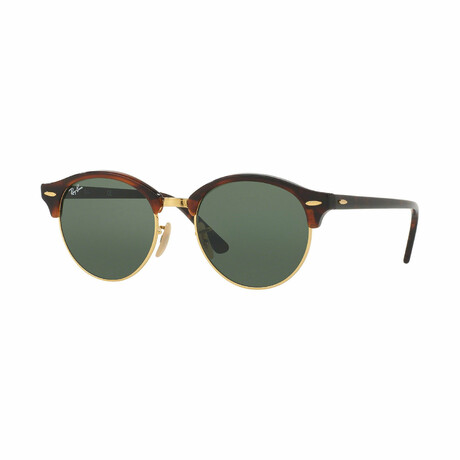 Unisex Clubround Classic Round Sunglasses // Tortoise + Green