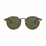 Unisex Round Fleck Sunglasses // Tortoise + Green