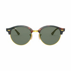 Unisex Round Clubmaster Sunglasses // Red Havana + Green