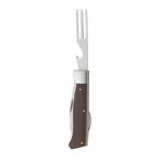 Adventure Chef Folding Utensil // Carbonized Maple // Knife + Fork + Spoon