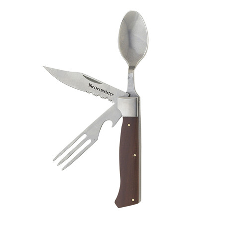 Adventure Chef Folding Utensil // Carbonized Maple // Knife + Fork + Spoon