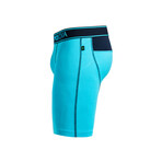 M2 Cotton Boxer // Long Inseam // Cyan + Navy (L)