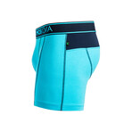 M2 Cotton Boxer // Regular Inseam // Cyan + Navy (XS)