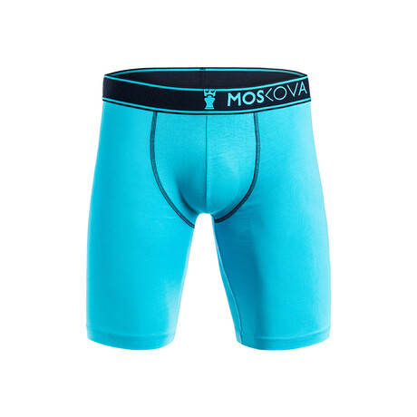 M2 Cotton Boxer // Long Inseam // Cyan + Navy (XS)