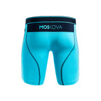 M2 Cotton Boxer // Long Inseam // Cyan + Navy (L)