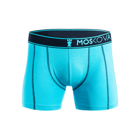 M2 Cotton Boxer // Regular Inseam // Cyan + Navy (XS)