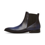 Lizard Skin Print Chelsea Boots // Blue (US: 6.5)