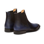 Lizard Skin Print Chelsea Boots // Blue (US: 7.5)