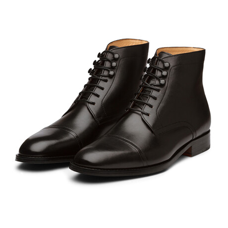 Captoe Derby Leather Boots // Black (US: 6)