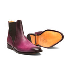 Lizard Skin Print Chelsea Boots // Purple (US: 12)