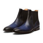 Lizard Skin Print Chelsea Boots // Blue (US: 8.5)