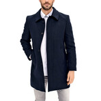 Chesterfield Flannel Coat // Dark Blue (L)