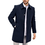 Chesterfield Flannel Coat // Dark Blue (L)