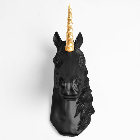 The Binx Mini Unicorn Wall Sculpture (Black/Gold)