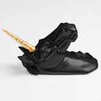 The Binx Mini Unicorn Wall Sculpture (Black/Gold)