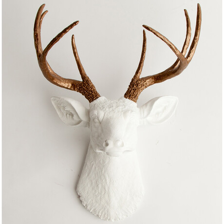 The Templeton Large Deer Wall Sculpture (White/White)